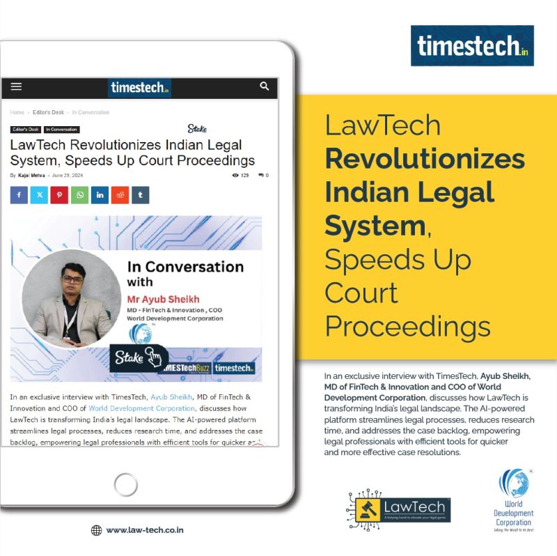 an exclusive interview with TimesTech, Ayub Sheikh, MD of FinTech & Innovation and COO of World Development Corporation